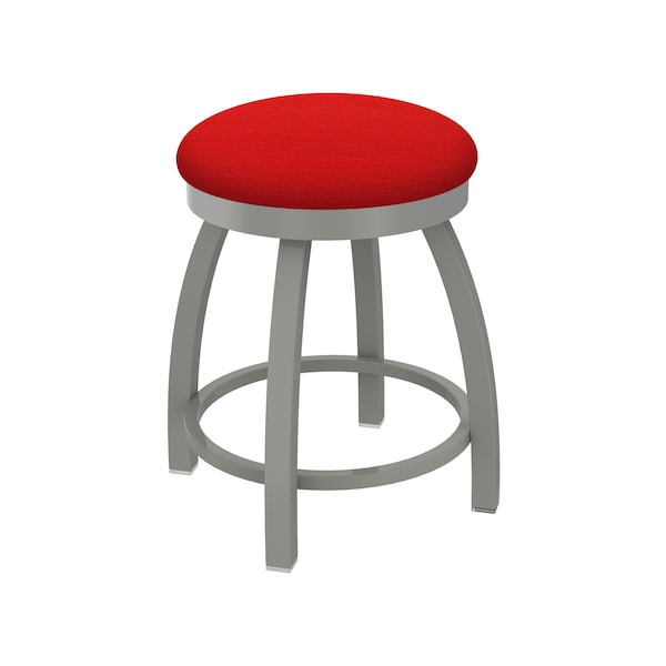 18" Swivel Vanity Stool, Nickel Finish, Canter Red Seat